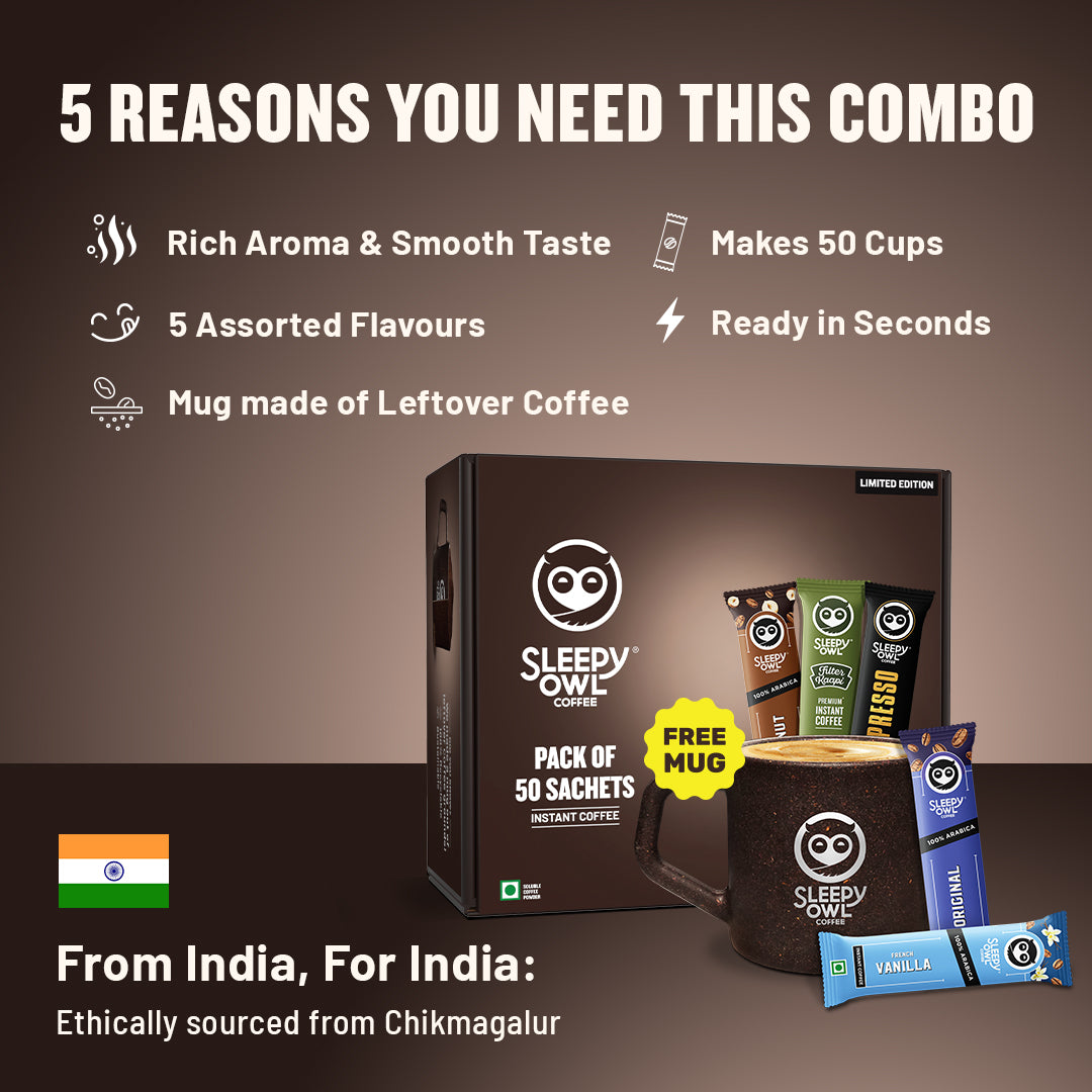 Pack of 50 Sachets + Free Mug Combo
