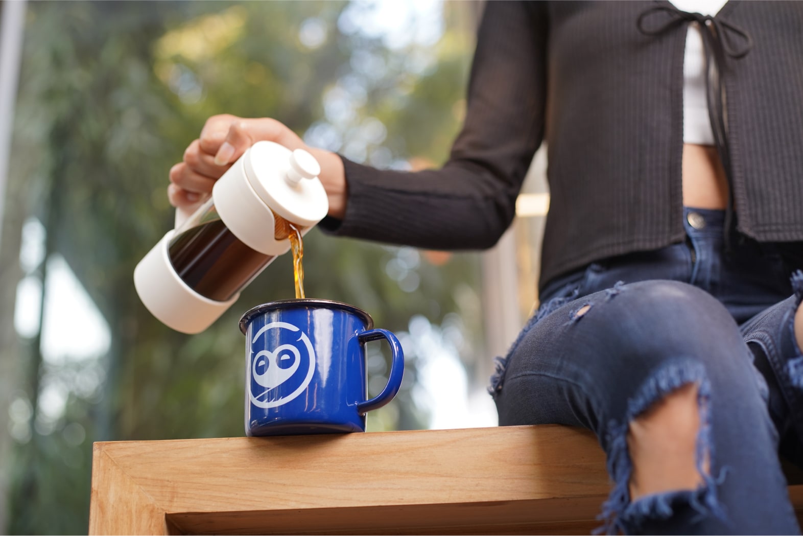 Blue Enamel Coffee Mug