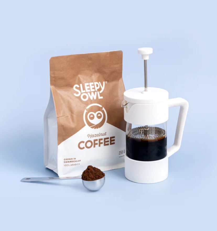 Sleepy Owl French Press Kit