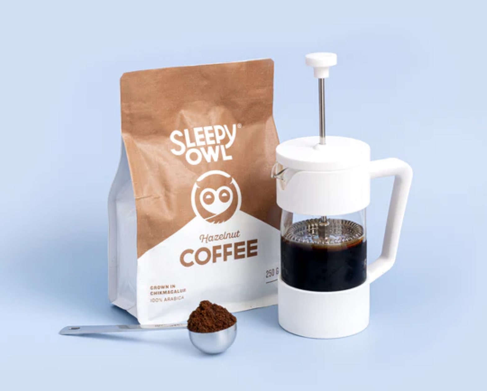 Sleepy Owl French Press Kit