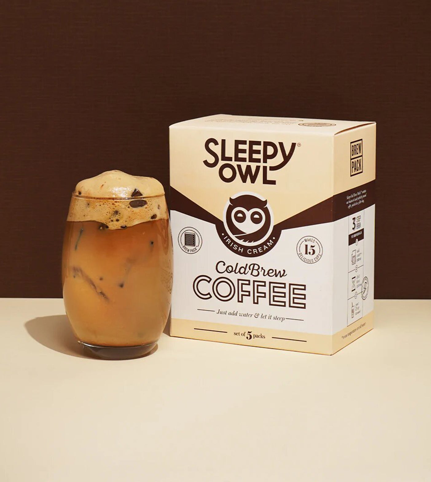 Buy Cold Brew Coffee Packs Irish Cream Flavoured Online Sleepy Owl –  Sleepy Owl Coffee