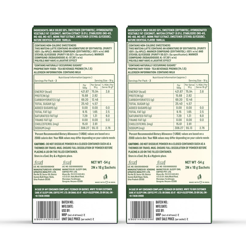 Matcha Latte Premix - Vanilla