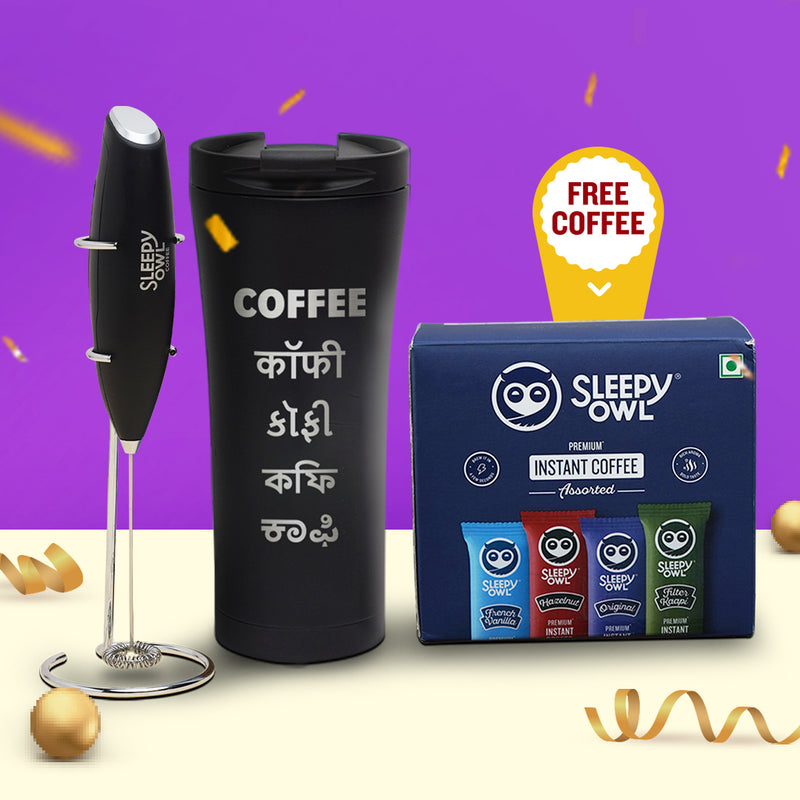 Travel Mug + Frother + Free Coffee