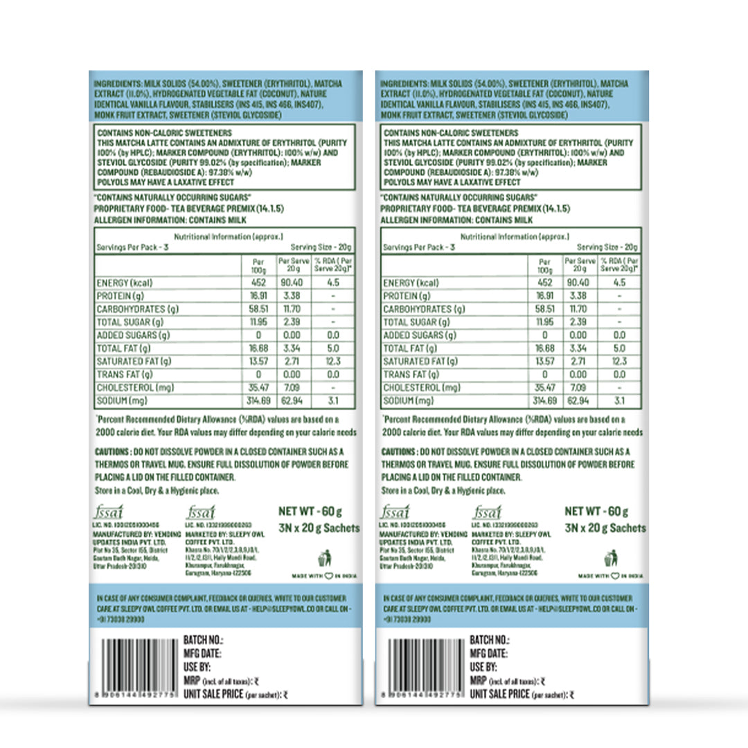 Vanilla Iced Matcha Premix