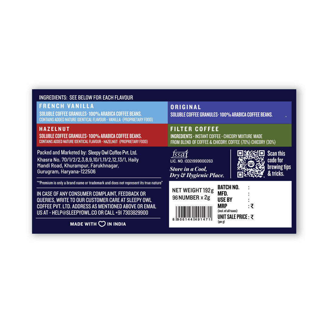 Instant Coffee Value pack - Assorted pack of 96